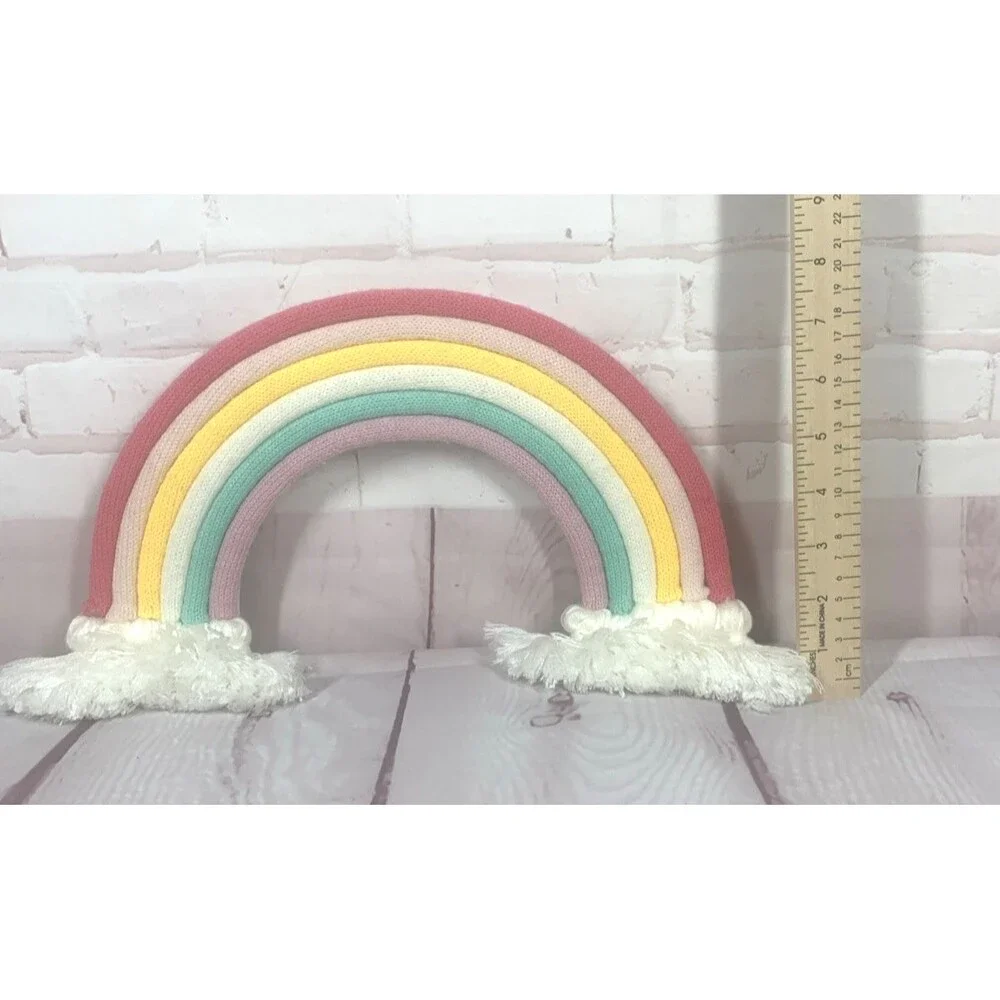 Rainbow Wall Hanging Home Decor Nursery Decor Pastel Tassel Knit